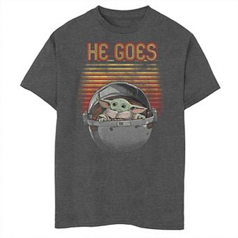 Boys 8-20 Star Wars The Mandalorian Grogu "He Goes In Pod" Graphic Tee