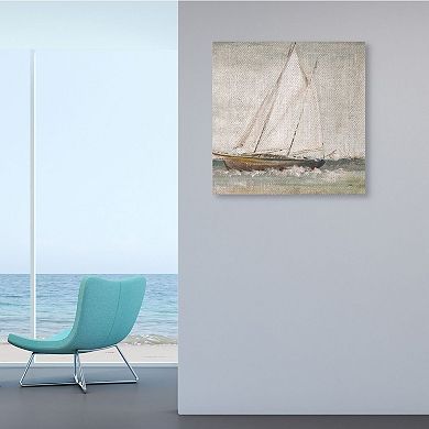 Stupell Home Decor Traditional Sailboat at Seas Framed Wall Art