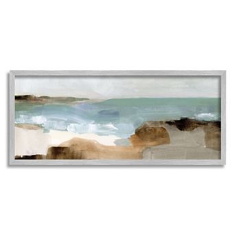 Stupell Home Decor Ocean Wave Landscape Muddy Earth Tones Gray Framed Wall Art