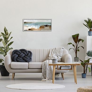 Stupell Home Decor Ocean Wave Landscape Muddy Earth Tones Gray Framed Wall Art