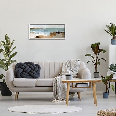 Stupell Home Decor Ocean Wave Landscape Muddy Earth Tones Long Framed Wall Art