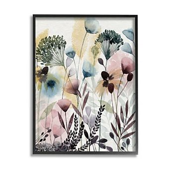 Stupell Home Decor Wild Florals Opaque Layers Soft Framed Wall Art