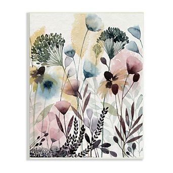 Stupell Home Decor Wild Florals Opaque Layers Soft Framed Wall Art