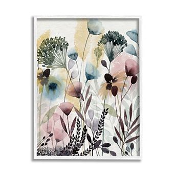 Stupell Home Decor Wild Florals Opaque Layers Soft Framed Wall Art