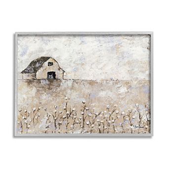 Stupell Home Decor Cotton Field White Framed Wall Art