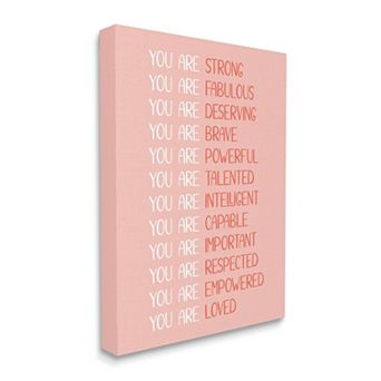 Stupell Home Decor You Are Positivity Pastel Typography Canvas Print Wall Art