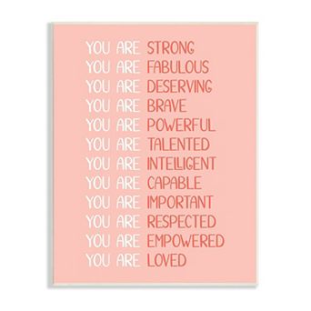 Stupell Home Decor You Are Positivity Pastel Typography Wood Wall Art