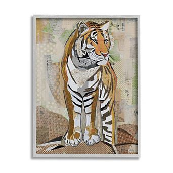 Stupell Home Decor Tiger Gazing Framed Wall Art