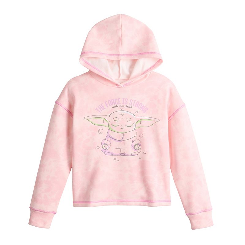 Girls 7-16 Grogu Baby Yoda The Force is Strong Fleece Hoodie, Girls, Size:
