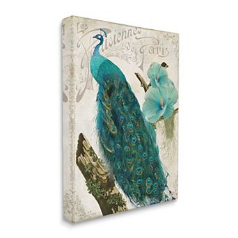 Stupell Home Decor Parisian Peacock Canvas Wall Art