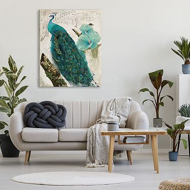 Stupell Home Decor Parisian Peacock Canvas Wall Art