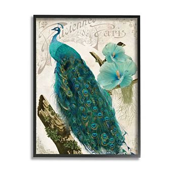 Stupell Home Decor Parisian Peacock Framed Wall Art