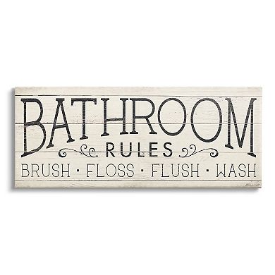 Stupell Home Decor Bathroom Rules Canvas Wall Art