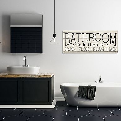 Stupell Home Decor Bathroom Rules Canvas Wall Art