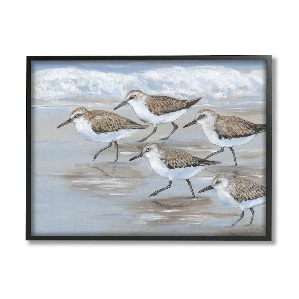 Stupell Home Decor Sandpiper Bird Flock Beach Framed Wall Art