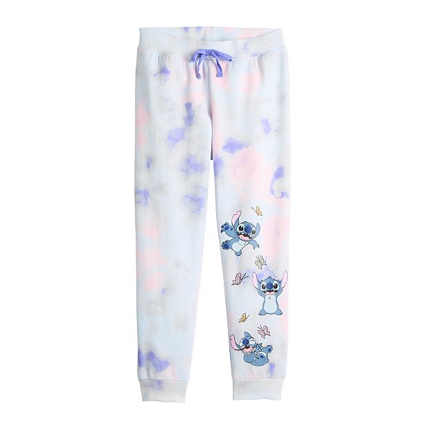 Disney Ladies Lilo and Stitch Joggers, Printed Varsity Athletic Sweatpants  Cobalt Blue- Medium 