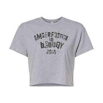 Juniors' Marilyn Monroe "Imperfection Is Beauty" Cropped Graphic Tee