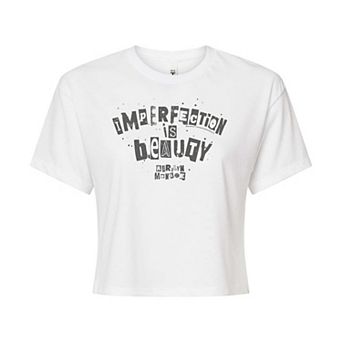 Juniors' Marilyn Monroe "Imperfection Is Beauty" Cropped Graphic Tee