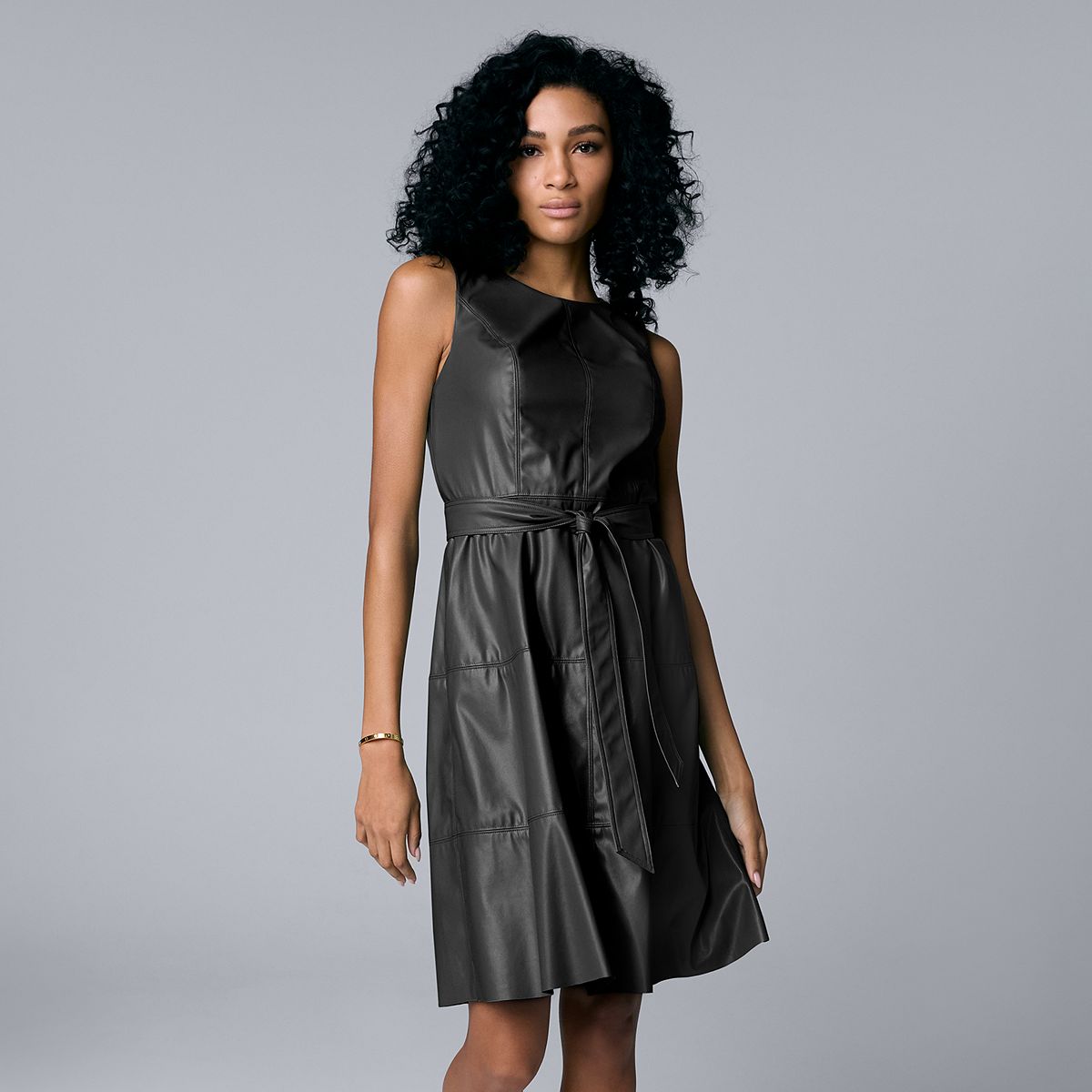 Women's Simply Vera Vera Wang Faux-Leather Dress Women's Simply Vera Vera Wang Faux-Leather Dress