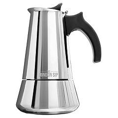 JoyJolt Italian Moka Pot Stovetop Aluminum Espresso Maker - 3 Cups - Silver