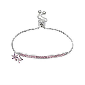 Brilliance Purple Crystal Butterfly Charm Adjustable Bracelet