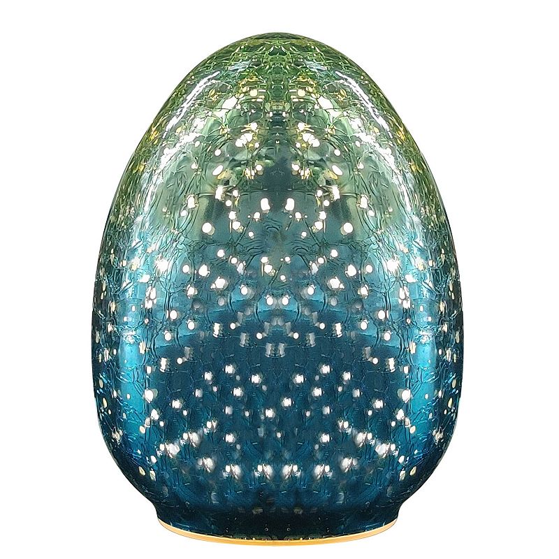 Celebrate Together Easter LED Large Blue & Green Ombre Glass Egg Table Deco
