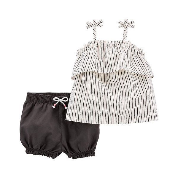 Baby Girl Carter's Striped Tank Top & Bubble Shorts Set