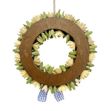 Celebrate Together™ Easter Wood Curl Flowers & Eggs Wreath