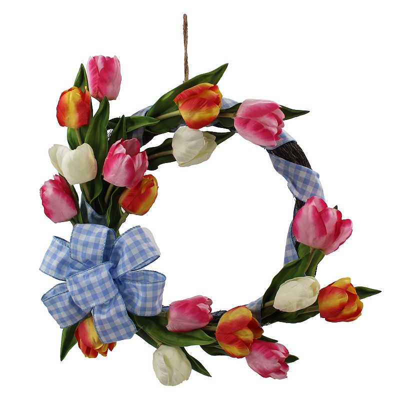 65246439 Celebrate Together Easter Gingham Bow Faux Tulip W sku 65246439