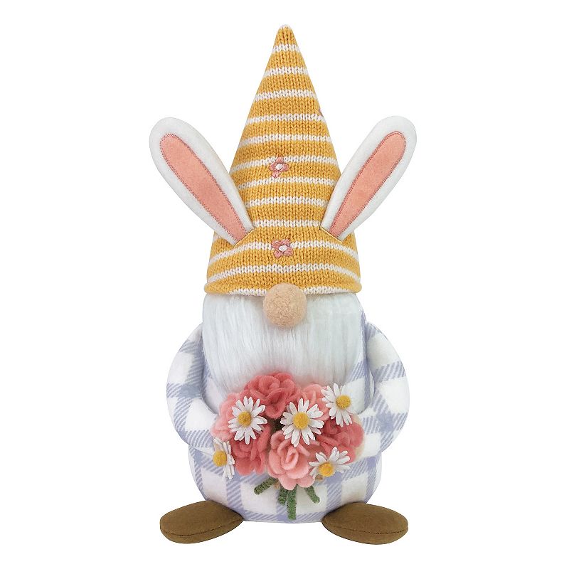 Celebrate Together Easter Plaid Plush Bunny Gnome Table Decor, Multicolor