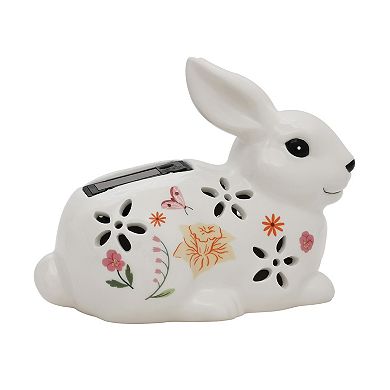 Celebrate Together™ Easter Solar LED Floral Ceramic Bunny Table Decor