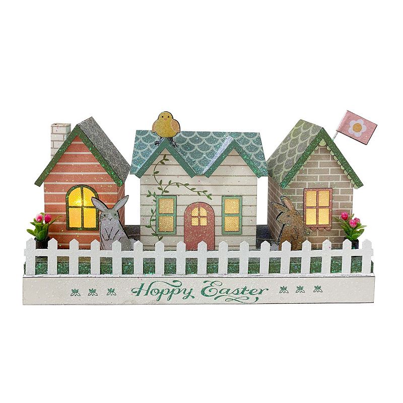 Celebrate Together Easter LED Paper Houses Table Decor, Multicolor