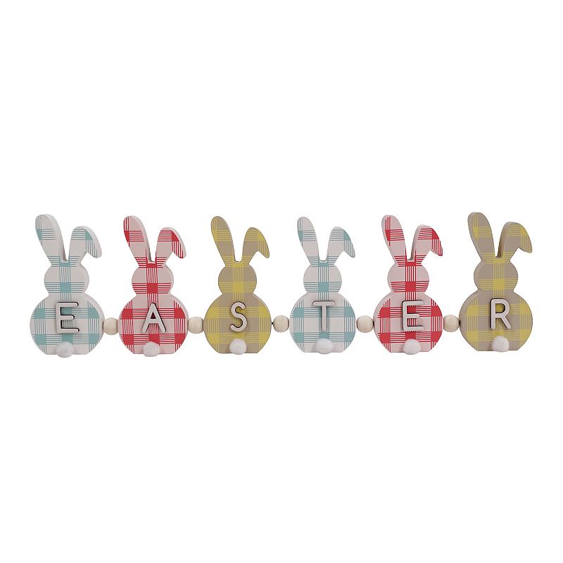 Celebrate Together Easter Gingham Bunnies Table Decor, Multicolor