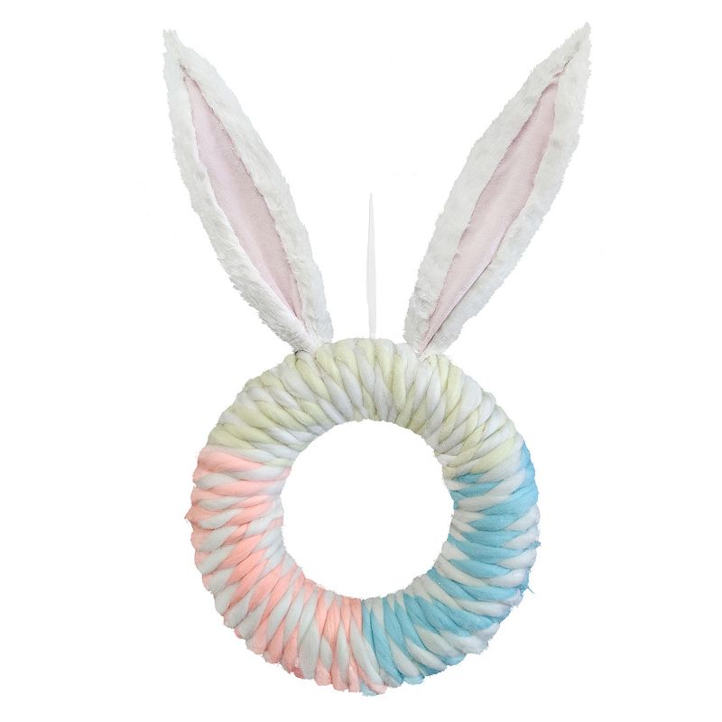 Celebrate Together Easter Wrapped Pastel Bunny Ears Wreath, Multicolor