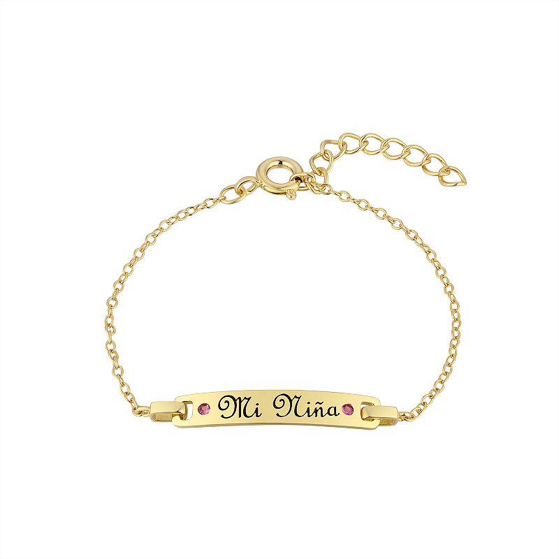 Charming Girl 14k Gold Over Silver Mi Niña ID Bracelet, Girls, Size: