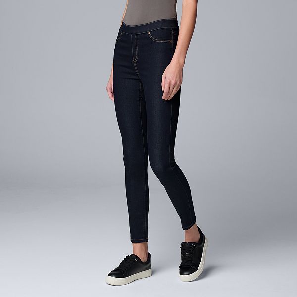 Woman Within, Pants & Jumpsuits, Woman Within 3x Navy Snap Trim Pull On  Leggings