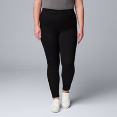 Plus Size Simply Vera Vera Wang High Rise Faux Leather Leggings