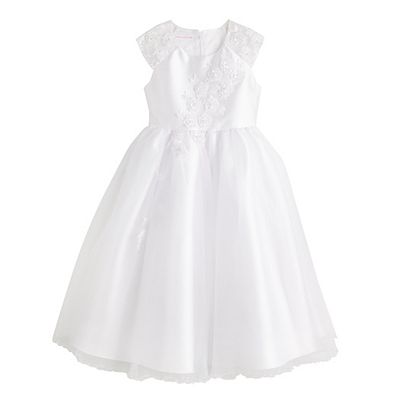 Girls 7 12 Bonnie Jean Flower Applique First Communion Dress