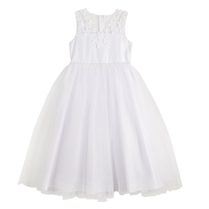 Girls 7-12 Bonnie Jean Tulle First Communion Dress, Girls, White