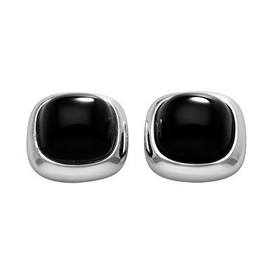 Athra NJ Inc Sterling Silver Onyx Stud Earrings