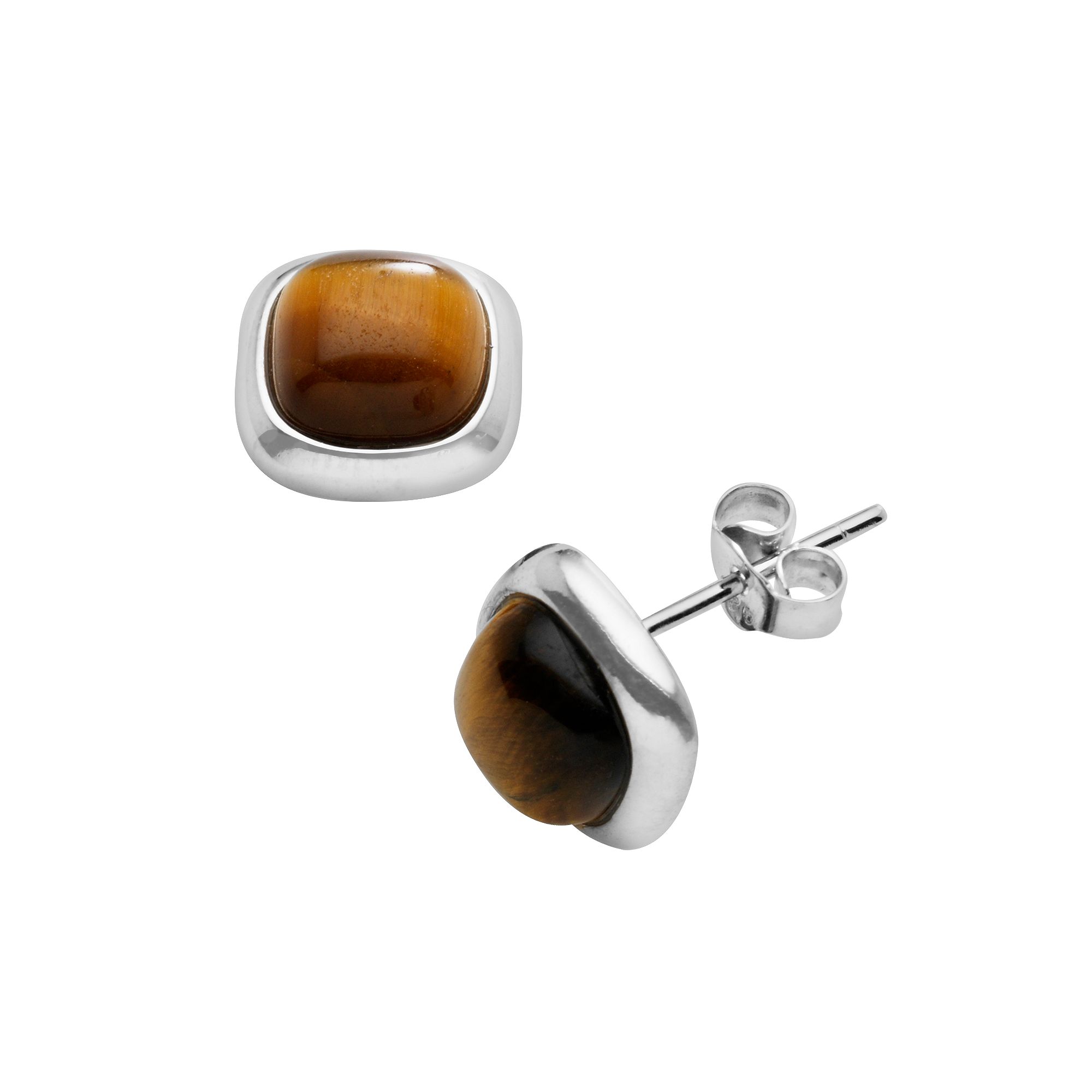 Athra Sterling Silver Tigers Eye Stud Earrings, Womens, Multicolor
