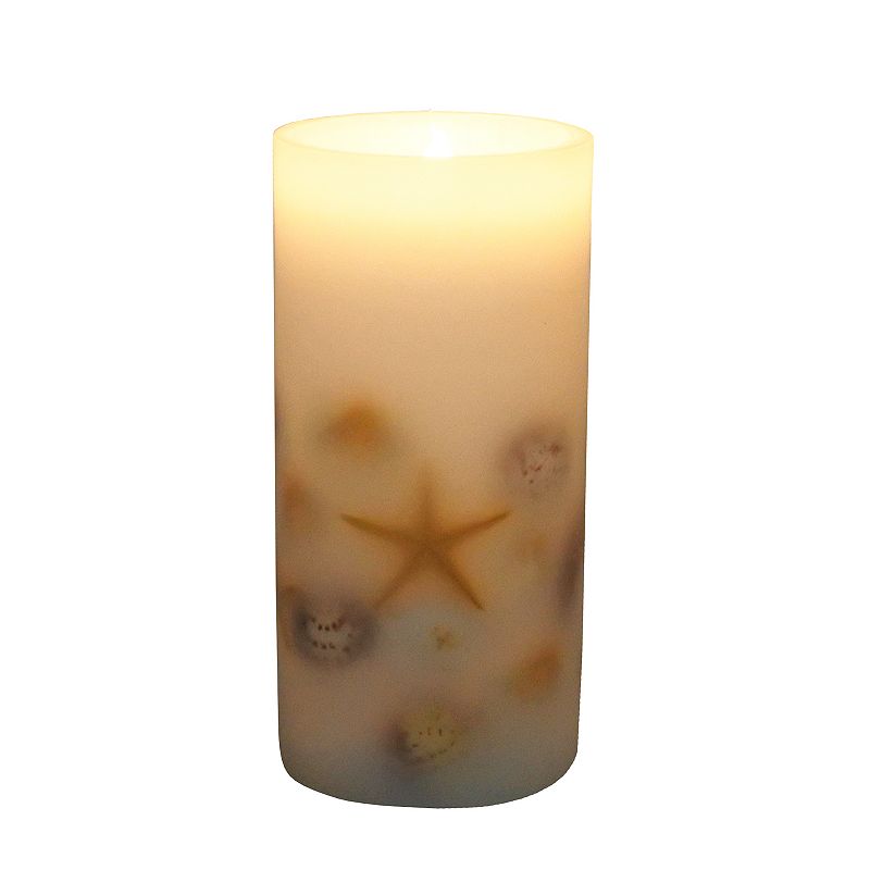 Sonoma Goods For Life LED Seashell Embedded Pillar Candle, Multicolor