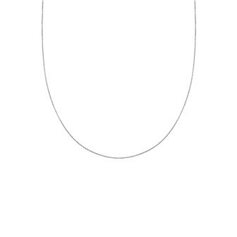 PRIMROSE Sterling Silver Textured Flat Oval Link Chain Necklace