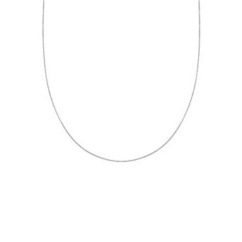 PRIMROSE Sterling Silver Textured Flat Oval Link Chain Necklace