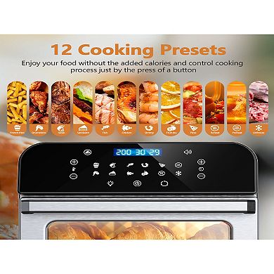 Nicebay Stainless Steel 13.5 Quart Instant Large Air Fryer Oven with Accessories and Cookbook