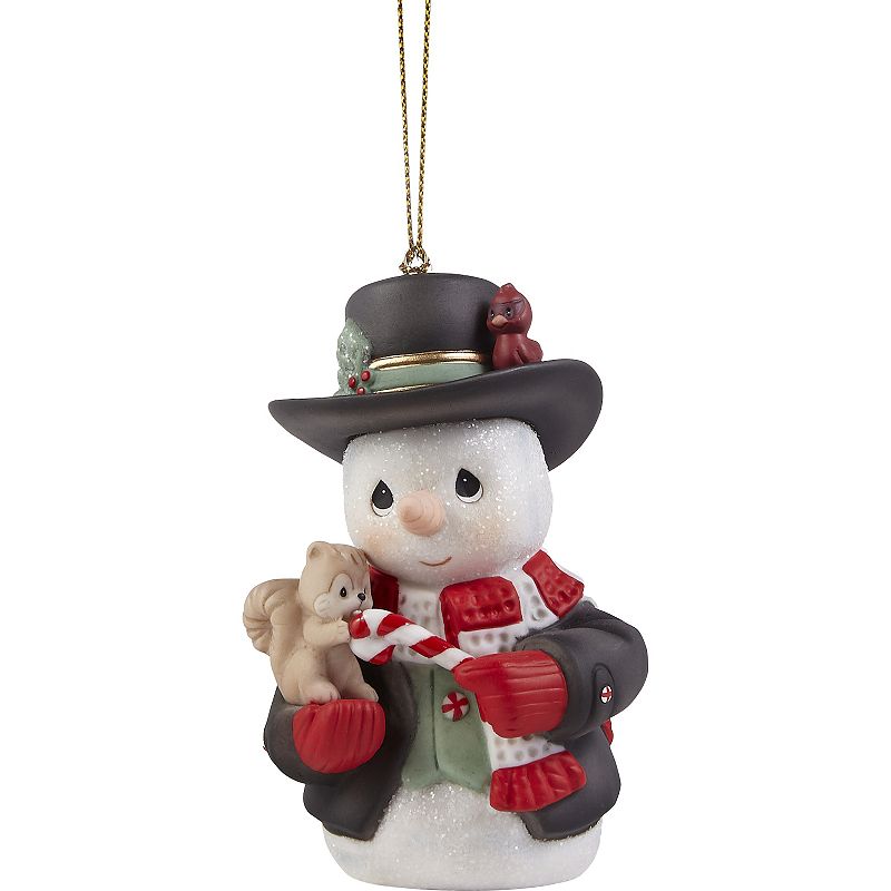 Precious Moments Snowman Candy Cane Christmas Ornament, Multicolor