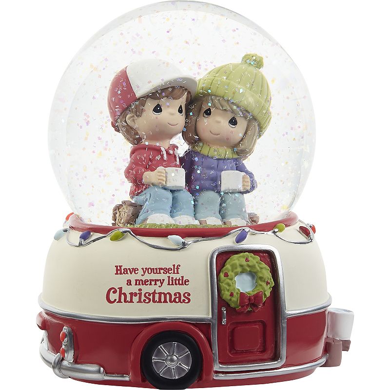 Precious Moments Camper Snow Globe Christmas Table Decor, Multicolor