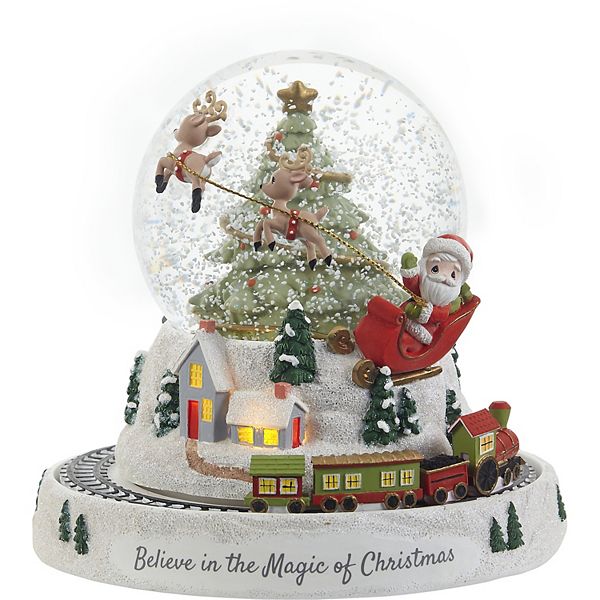 Precious Moments Santa Christmas Tree Snow Globe Table Decor