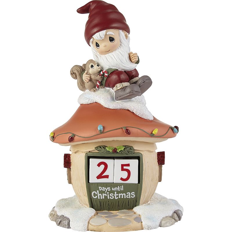 Precious Moments Gnome Christmas Countdown Calendar Table Decor, Multicolor