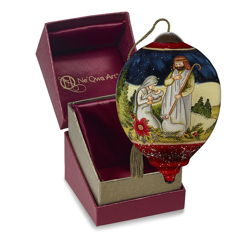 61202792 Precious Moments Nativity Glass Christmas Ornament sku 61202792